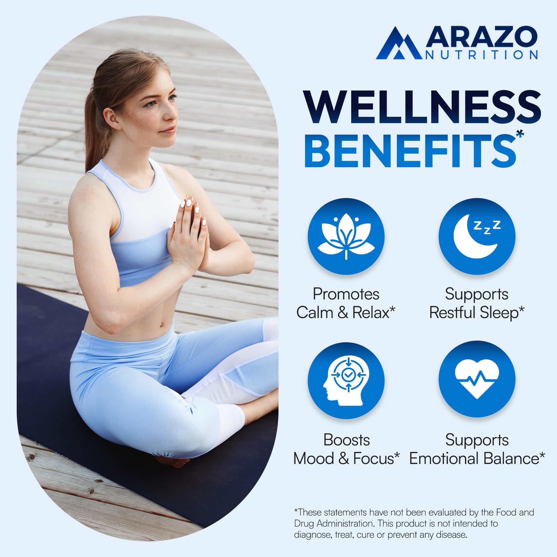 5-HTP 200 MG Per Serving Plus Calcium for Mood, Sleep – Supports Calm and Relaxed Mood – 99% High Purity – 120 Capsules – Arazo Nutrition - dailyvitalstore
