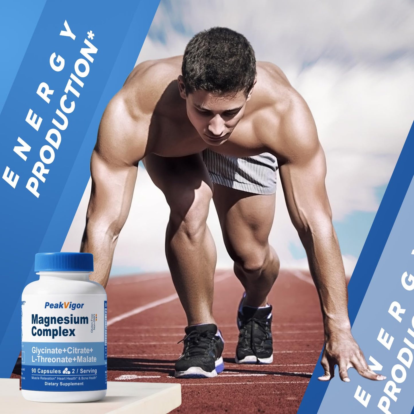 5 in 1 Magnesium Complex, 976mg Complex with Magnesium Glycinate, Citrate, Malate & L-Threonate, Vitamin B6 for High Absorption, Third Party Tested, Gluten-Free, Easy-Swallow Vegan Capsule - dailyvitalstore