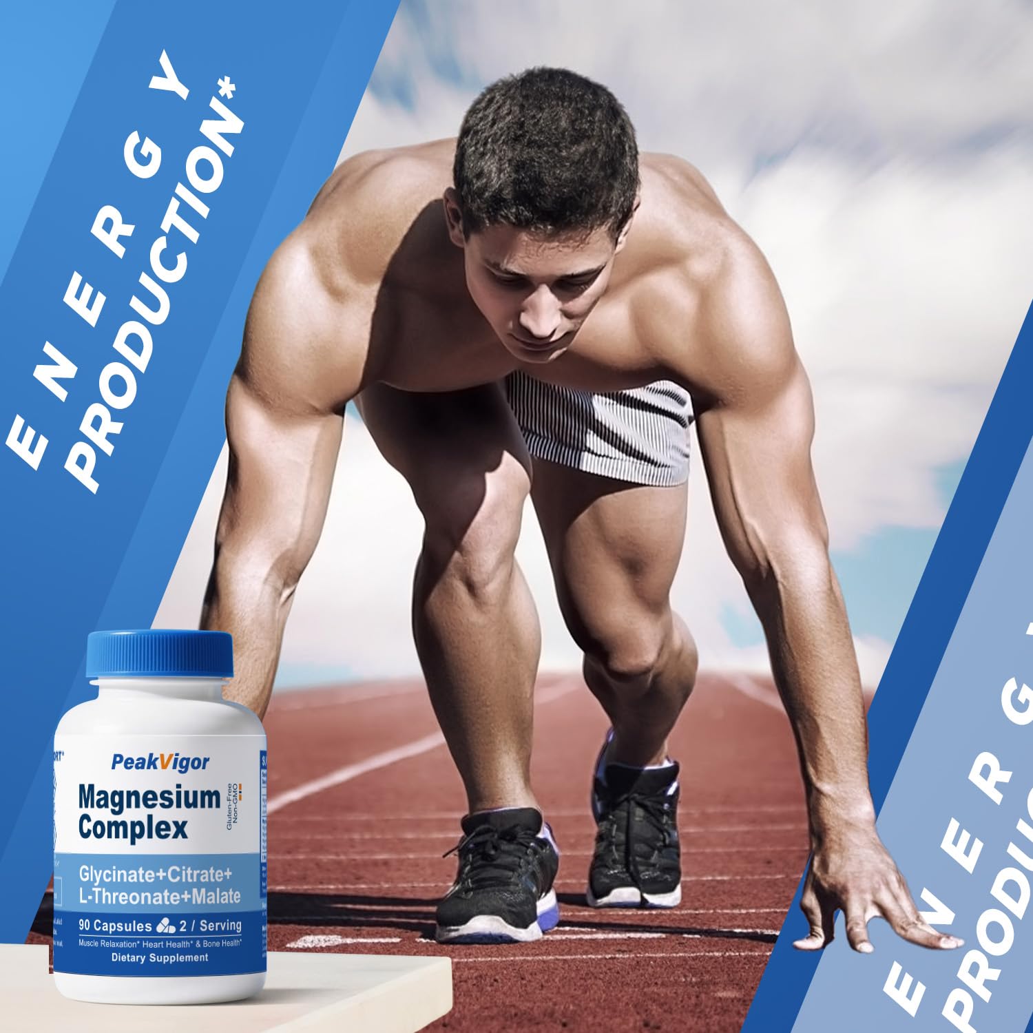 5 in 1 Magnesium Complex, 976mg Complex with Magnesium Glycinate, Citrate, Malate & L-Threonate, Vitamin B6 for High Absorption, Third Party Tested, Gluten-Free, Easy-Swallow Vegan Capsule - dailyvitalstore