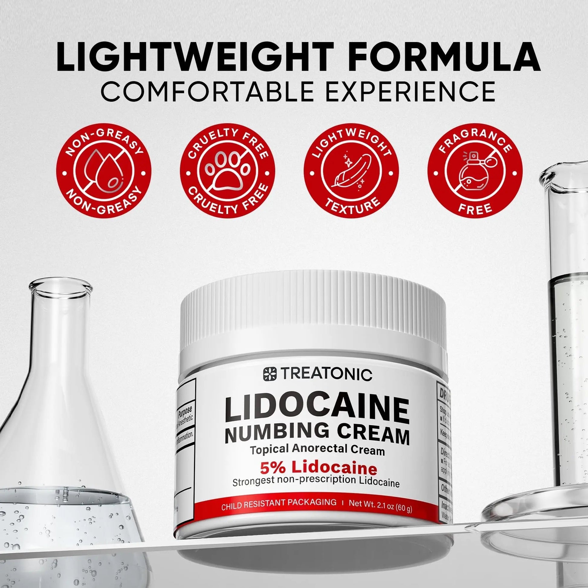 5% Lidocaine Topical Numbing Cream: Maximum Strength Topical Anesthetic Numb Cream for Pain Relief, Itching, Burning, Soreness, Hemorrhoid - Fast Acting & Long Lasting Numbing Formulation - 2.1 oz - dailyvitalstore