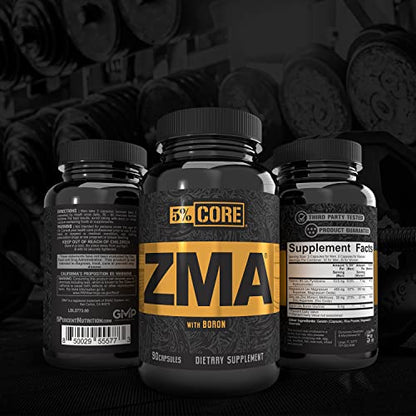 5% Nutrition Core ZMA (with Boron) | Promotes Recovery by Restoring Levels of Zinc, Magnesium & Vitamin B-6 (90 Capsules) - dailyvitalstore