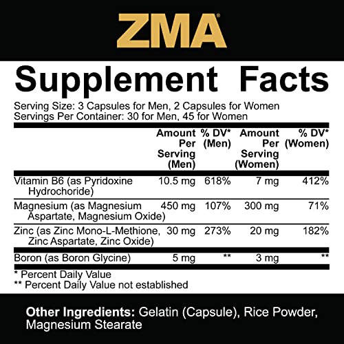 5% Nutrition Core ZMA (with Boron) | Promotes Recovery by Restoring Levels of Zinc, Magnesium & Vitamin B-6 (90 Capsules) - dailyvitalstore