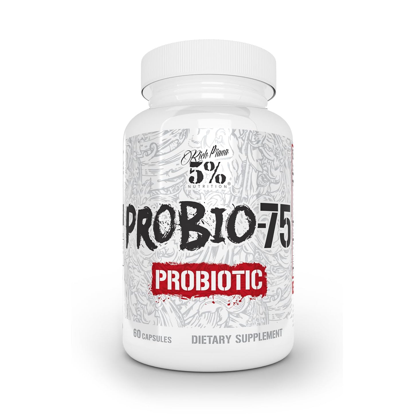 5% Nutrition Rich Piana Probio-75 Billion CFUs | Vegan, 14 Unique Strains - dailyvitalstore