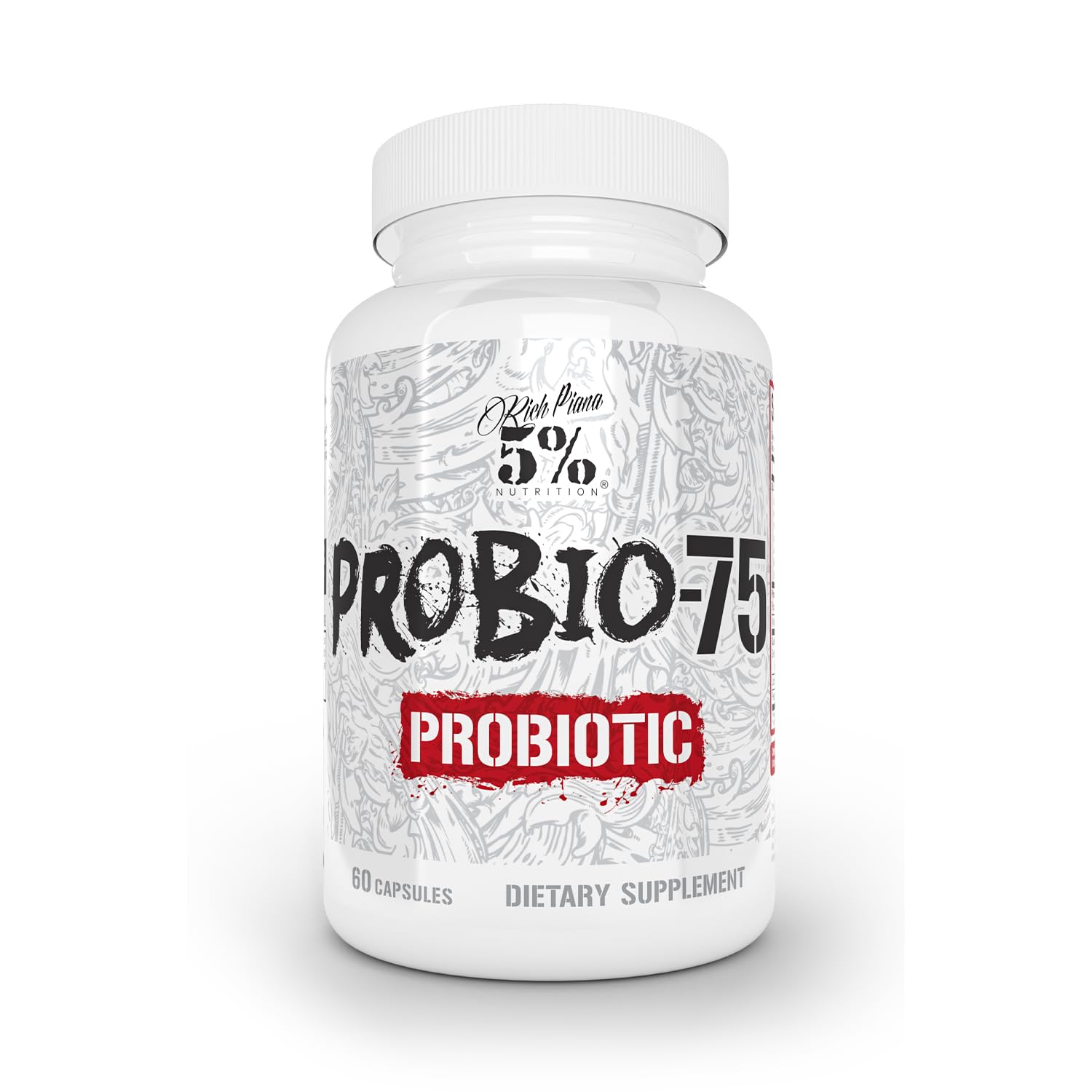 5% Nutrition Rich Piana Probio-75 Billion CFUs | Vegan, 14 Unique Strains - dailyvitalstore