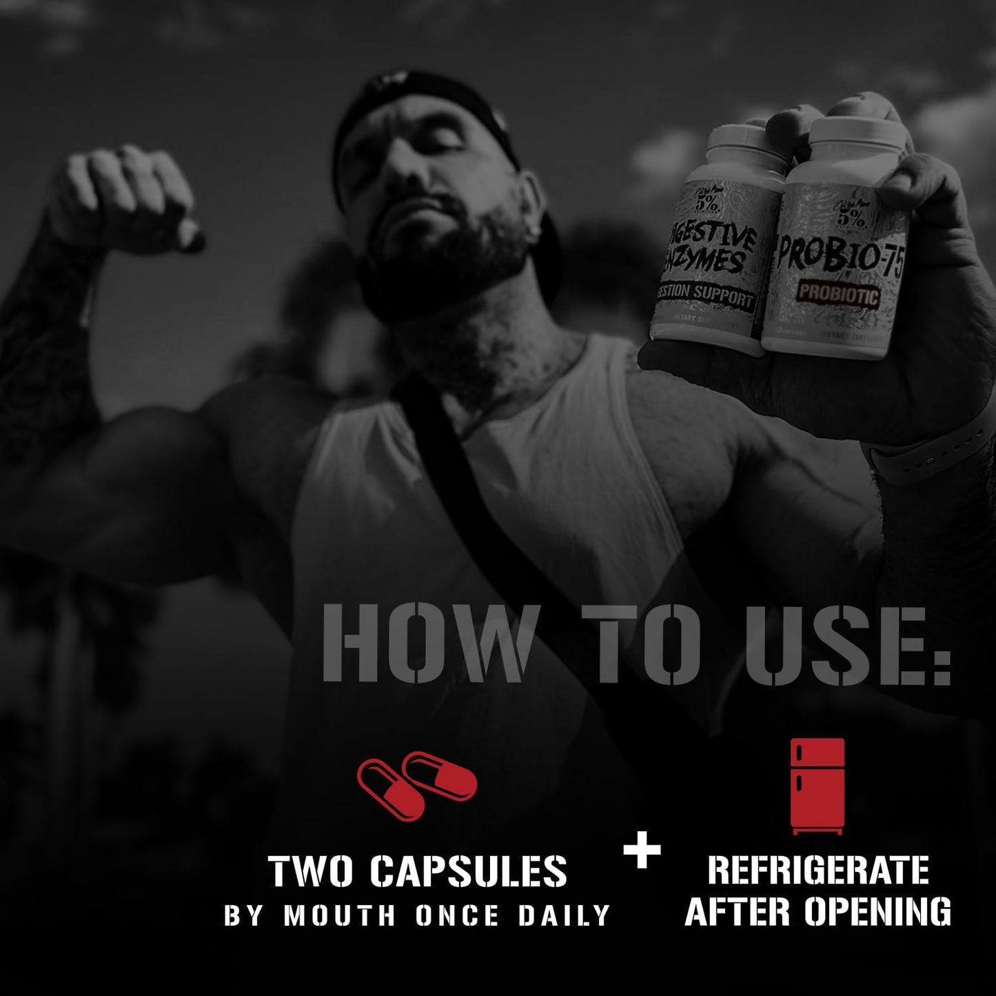 5% Nutrition Rich Piana Probio-75 Billion CFUs | Vegan, 14 Unique Strains - dailyvitalstore