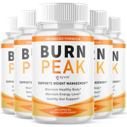 (5 Pack) Burn Peak Capsules, Official Burnpeak Pink Salt Pills with All Natural Ingredients, Advanced Health and Wellness Supplement with Premium Vitamins for Active Lifestyle Support (300 Capsules) - dailyvitalstore