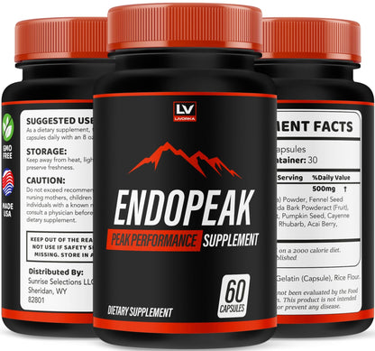 (5 Pack) Endopeak Capsules, Official Advanced Formula, 300 Capsules for 5 Months - dailyvitalstore