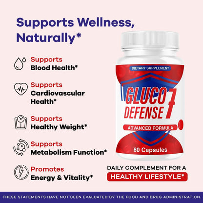 (5 Pack) GlucoDefense 7 Capsules - Official GlucoDefense Seven Blood Health Support Advanced Formula Supplement, Natural GlucoDefender 7 for Overall Health - dailyvitalstore