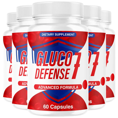 (5 Pack) GlucoDefense 7 Capsules - Official GlucoDefense Seven Blood Health Support Advanced Formula Supplement, Natural GlucoDefender 7 for Overall Health - dailyvitalstore