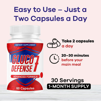 (5 Pack) GlucoDefense 7 Capsules - Official GlucoDefense Seven Blood Health Support Advanced Formula Supplement, Natural GlucoDefender 7 for Overall Health - dailyvitalstore
