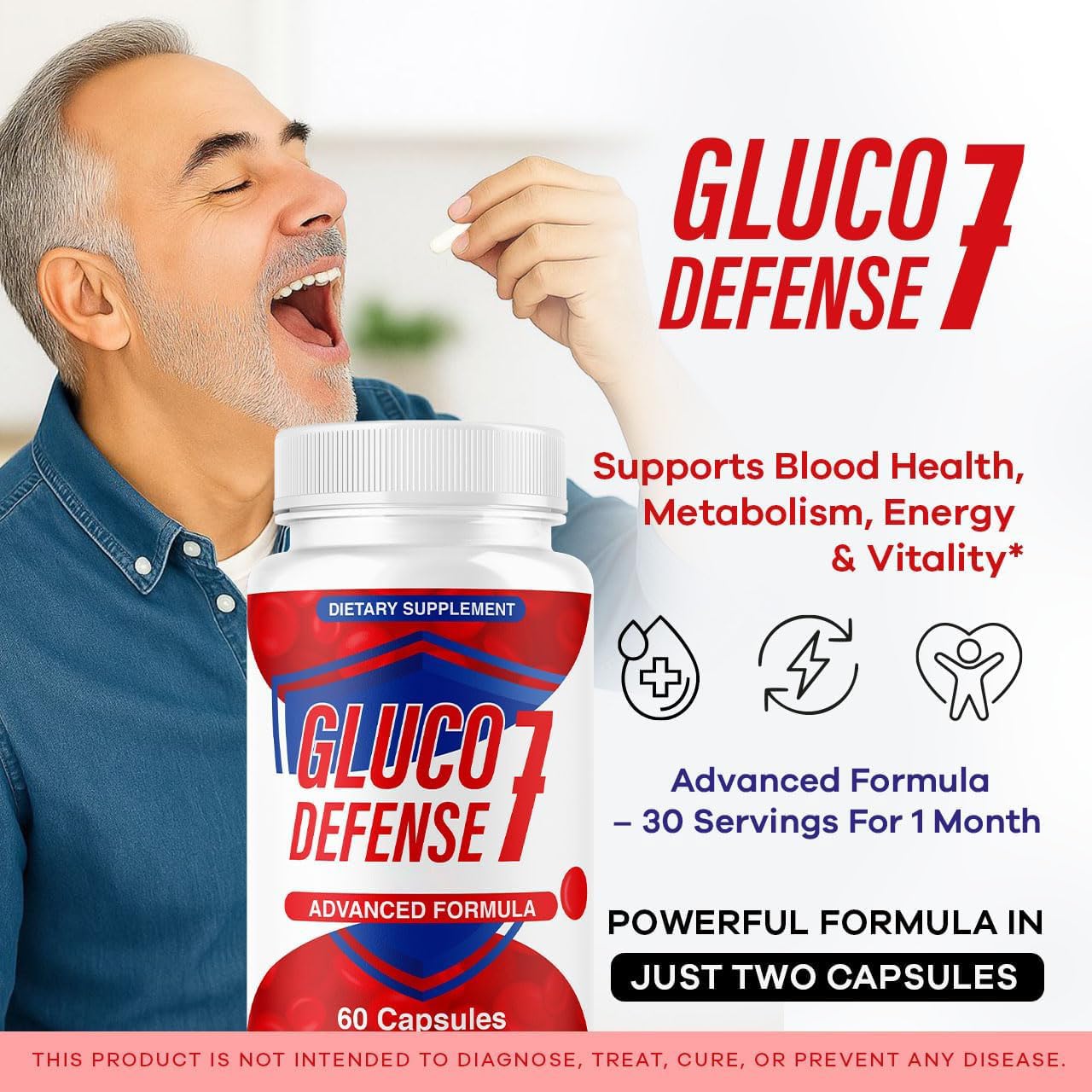 (5 Pack) GlucoDefense 7 Capsules - Official GlucoDefense Seven Blood Health Support Advanced Formula Supplement, Natural GlucoDefender 7 for Overall Health - dailyvitalstore