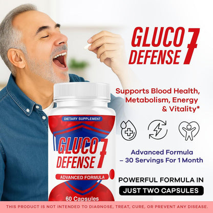 (5 Pack) GlucoDefense 7 Capsules - Official GlucoDefense Seven Blood Health Support Advanced Formula Supplement, Natural GlucoDefender 7 for Overall Health - dailyvitalstore