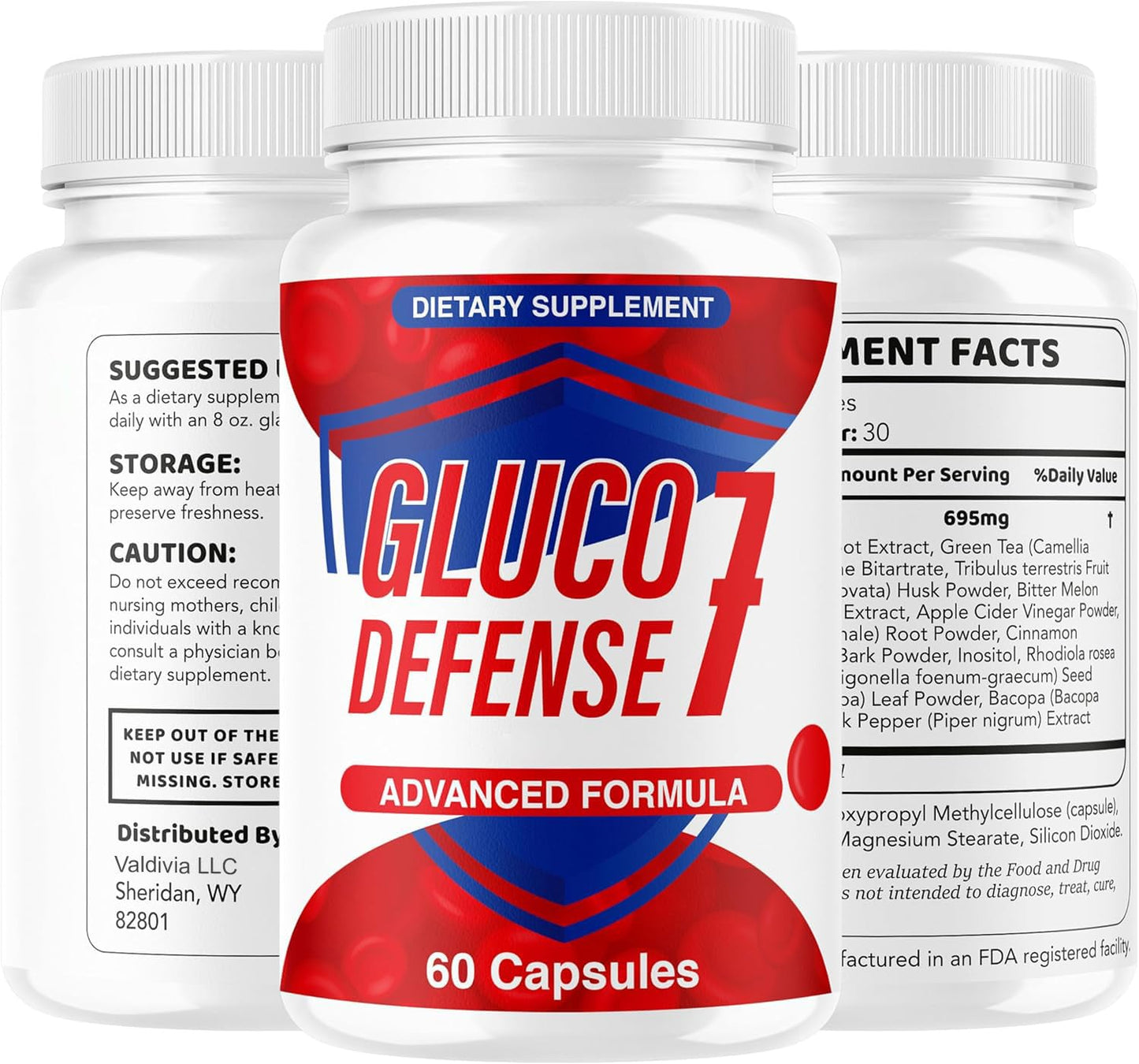 (5 Pack) GlucoDefense 7 Capsules - Official GlucoDefense Seven Blood Health Support Advanced Formula Supplement, Natural GlucoDefender 7 for Overall Health - dailyvitalstore