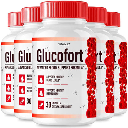 (5 Pack) Glucofort, Max Advanced Blood Support Formula Capsules - dailyvitalstore