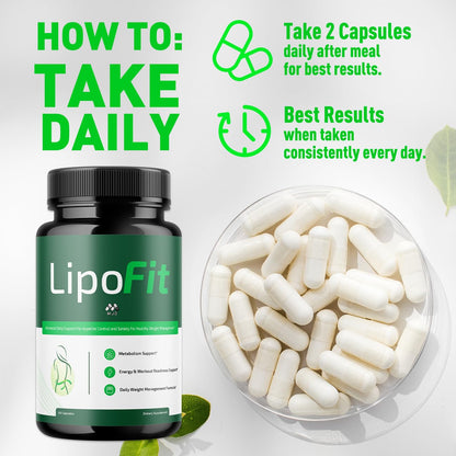 (5 Pack) Lipo Fit Capsules, Official Lipo Fit Pills with All Natural Ingredients, Advanced Overall Health & Wellness Vitamin Supplement Formula for Maximum Strength Multivitamin Support (300 Capsules) - dailyvitalstore