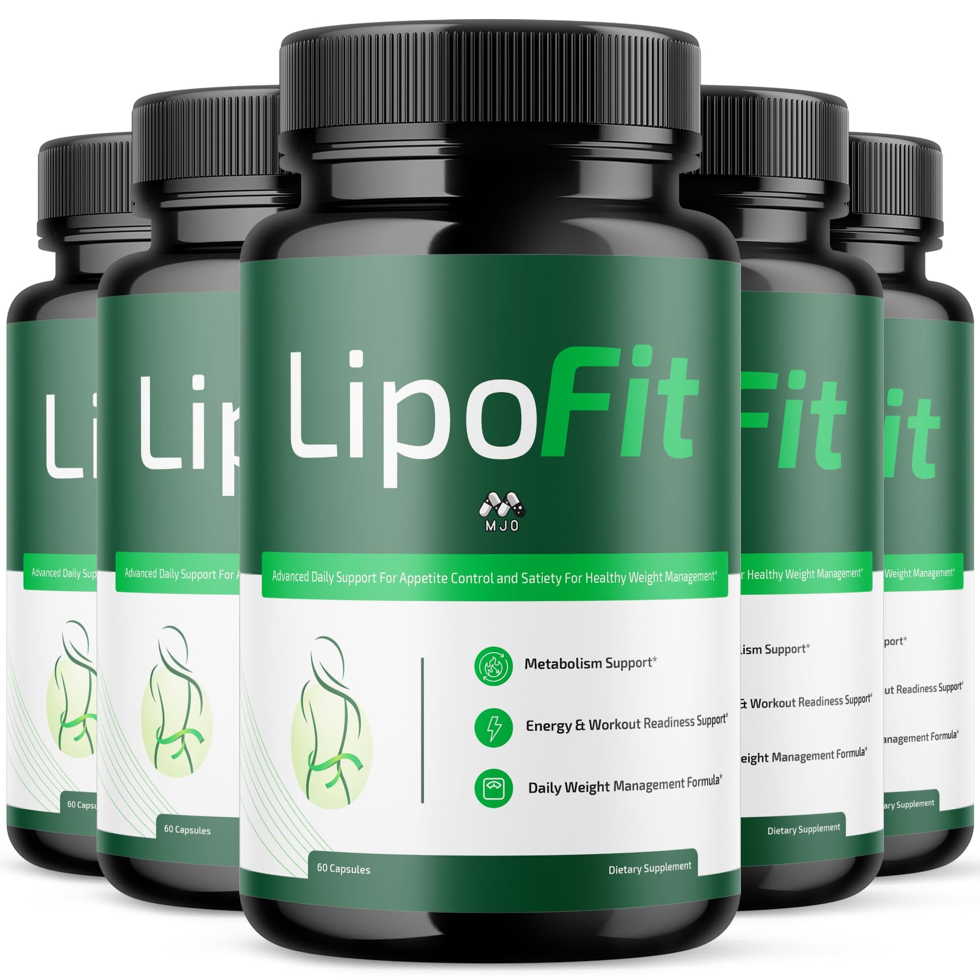 (5 Pack) Lipo Fit Capsules, Official Lipo Fit Pills with All Natural Ingredients, Advanced Overall Health & Wellness Vitamin Supplement Formula for Maximum Strength Multivitamin Support (300 Capsules) - dailyvitalstore