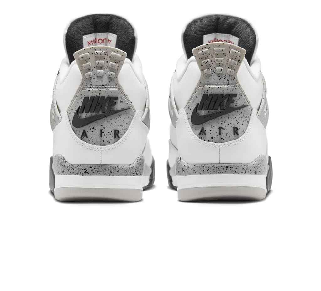 Nike Mens Air Jordan 4 Retro Running, SUMMIT WHITE/FIRE RED-CEMENT GREY-BLACK, 8 UK (9 US)