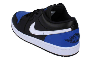 Nike Air Jordan 1 Low Mens Basketball Shoes (553558-042, Black/Game Royal/White) Size 10