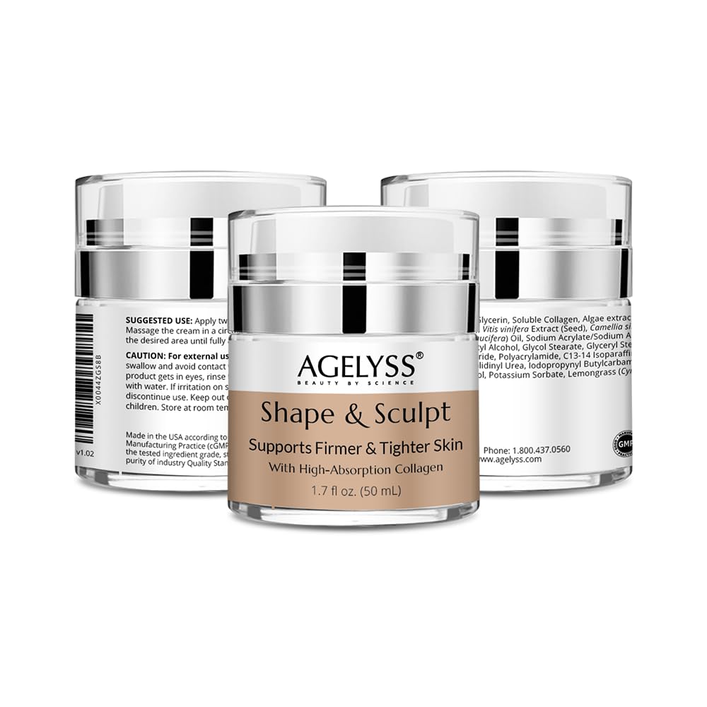 Agelyss Shape & Sculpt - Body Cream - Firm, Plump & Hydrate Skin - Paraben-Free, Cruelty-Free - 1.7 FL OZ - Pack of 1