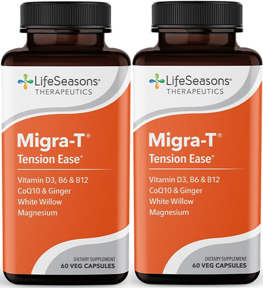 LifeSeasons Migra‑T - White Willow Bark, Magnesium, CoQ10 & Ginger - 60 Count (Pack of 2) LifeSeasonsBuy Supplements Australia