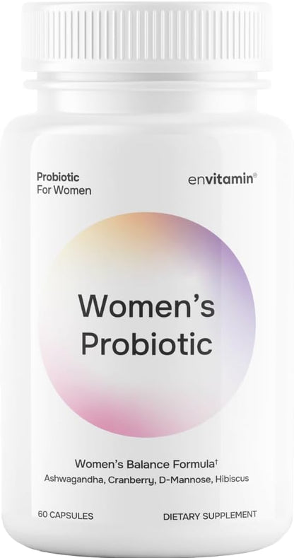 envitamin Probiotic for Women Balance Formula with Ashwagandha, Cranberry, Black Cohosh, D-Mannose, Hibiscus, & Dandelion - Support Your Microbiome