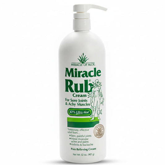 Miracle of Aloe Miracle Rub Pain Relieving Cream 32 oz, Fast & Effective Relief for Arthritis, Muscle, and Joint Pain - Maximum Strength UltraAloe Formula, Topical Analgesic Miracle of AloeBuy Supplements Australia