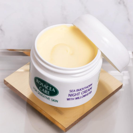 Rosacea Care Night Cream - Nourishing, deep moisturizer for rosacea skin (1.2 Oz)