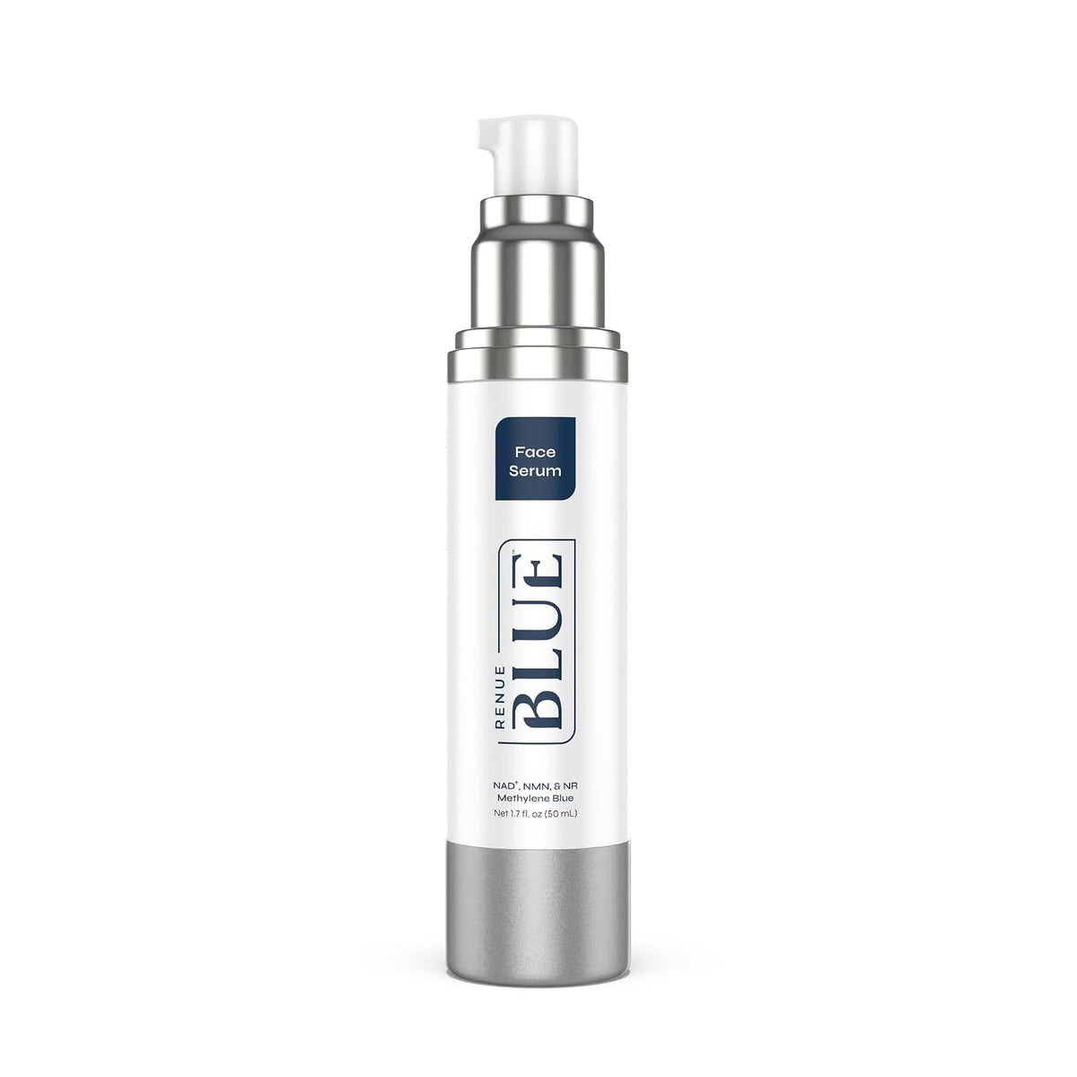 Renue Blue Methylene Blue Face Serum - Liposomal NAD+ Complex and Nutrients for Skin Rejuvenation, Deep Hydration, and Anti-Aging Support