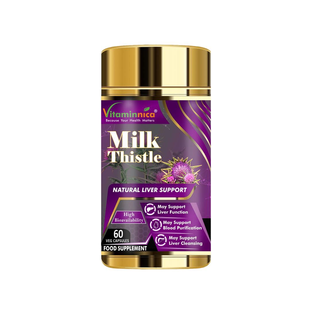 Vitaminnica Milk Thistle 7000mg (350mg 20:1 Extract) | 80% Silymarin with Dandelion Root and Black Pepper Extract| 60 Veg Capsules