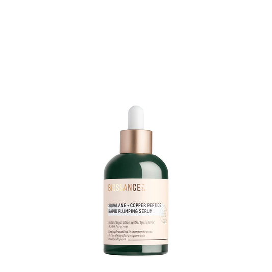 Biossance Squalane + Copper Peptide Rapid Plumping Serum - Face Serum for All Skin Types - Visibly Plumping + Firming Skin, Fine Lines + Wrinkles,