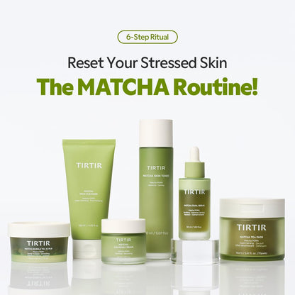 TIRTIR Matcha Dual PDRN Serum | Irritated Red Skin Relief & Glass Skin Glow with 20,000ppm Vegan Matcha PDRN, 5% Niacinamide, Hydrating Non-Sticky Korean Face Serum