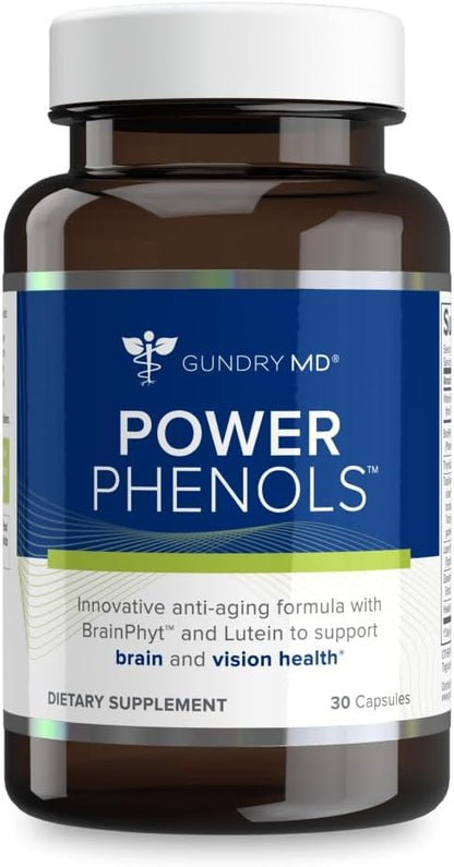 Gundry MD® Power Phenols Brain Health & Energy Supplement, 30 Servings | Cognitive Support, Focus & Productivity Enhancement, Energy Boost, Sugar & Artificial Sweetener Free, With Astaxanthin