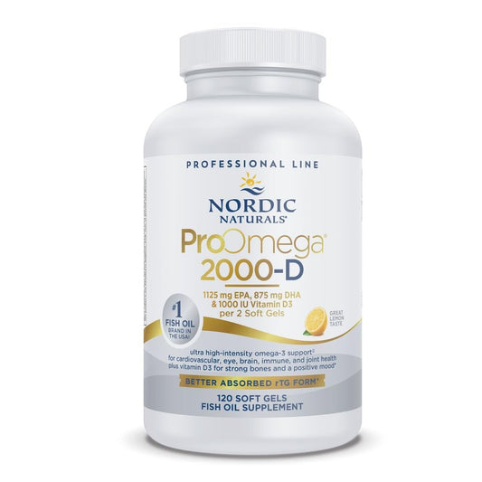 Nordic Naturals ProOmega 2000-D, Lemon Flavor - 120 Soft Gels - 2150 mg Omega-3 + 1000 IU D3 - Ultra High-Potency Fish Oil - EPA & DHA - Brain, Heart, & Immune Health - Non-GMO - 60 Servings Nordic NaturalsBuy Supplements Australia