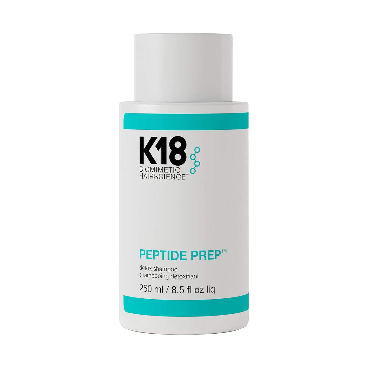 K18 Peptide Prep™ Detox Shampoo - Color Safe Clarifying Shampoo for Build Up Removal - Gently Removes Dirt, Oil + Metals from Hard Water with Activated Charcoal + Salicylic Acid
