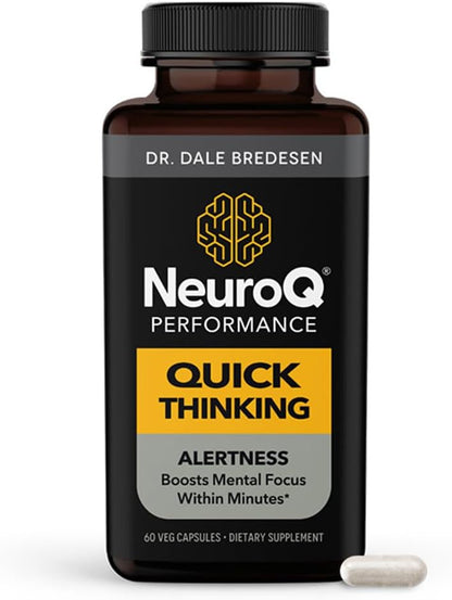 LifeSeasons NeuroQ - Quick Thinking Supplement Pills - Boosts Alertness + Supports Mental Focus - L-Theanine Caffeine L-Tyrosine & Beta-Alanine (60 Capsules)