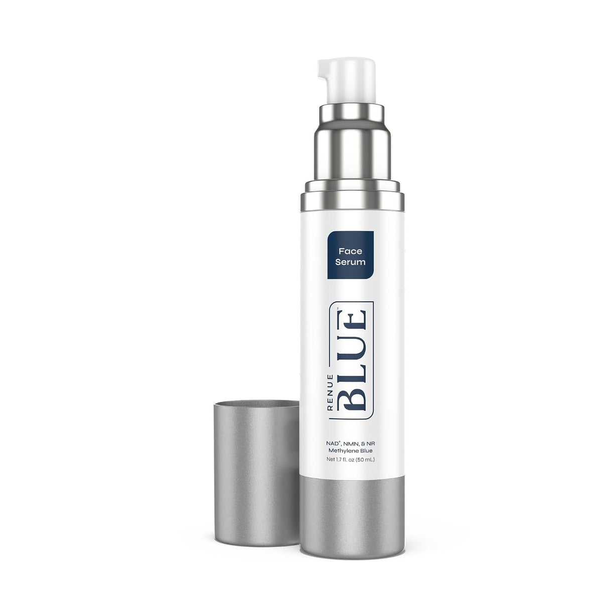 Renue Blue Methylene Blue Face Serum - Liposomal NAD+ Complex and Nutrients for Skin Rejuvenation, Deep Hydration, and Anti-Aging Support