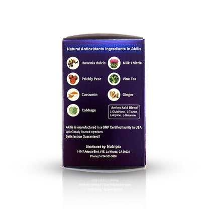 Nutripia Akilis Liver Support Pills (100 Vegi Caps, 33 Doses) – Boosts Recovery After Drinking for Better Mornings, with Hovenia Dulcis