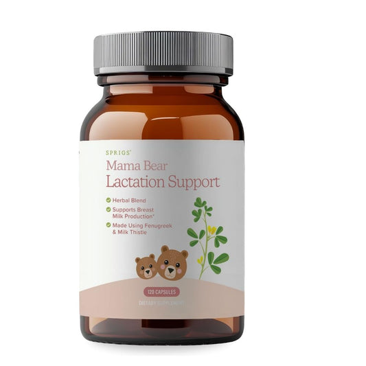 SPRIGS Mama Bear Herbal Lactation Support, 120 Capsules | Breastfeeding Supplement with Galactagogue Herbs Like Fenugreek & Milk Thistle to Support Breastmilk