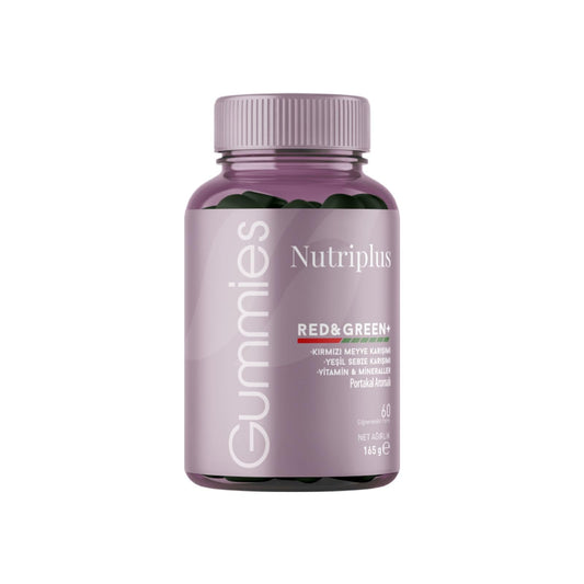 FARMASi Nutriplus Jelly Vitamins Red + Green, 60 pcs - Antioxidant-Rich Vegan Multivitamin Supplement with Fruits and Vegetables Essential Vitamins Immune Support Energy Boost, Skin Hair Nail Health FARMASiBuy Supplements Australia