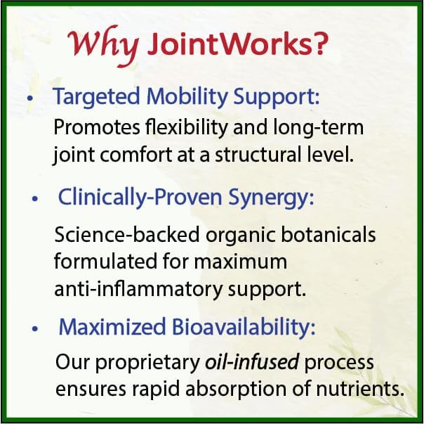 Bodymune JointWorks – Organic Joint & Muscle Support Supplement – Promotes Mobility, Flexibility & Comfort – 60 Capsules (2-Month Supply) – USDA Organic, Vegan, Gluten-Free, Non-GMO