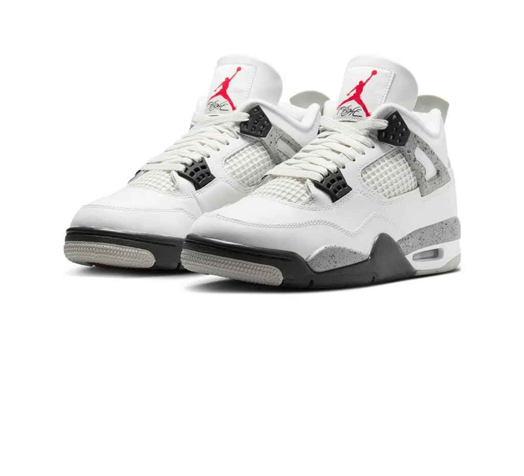 Nike Mens Air Jordan 4 Retro Running, SUMMIT WHITE/FIRE RED-CEMENT GREY-BLACK, 8 UK (9 US)