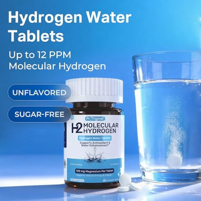 12 PPM Molecular Hydrogen Tablets & Digestive Enzymes with Probiotics and Prebiotics | Daily Wellness & Digestive Routine | 2 Items
