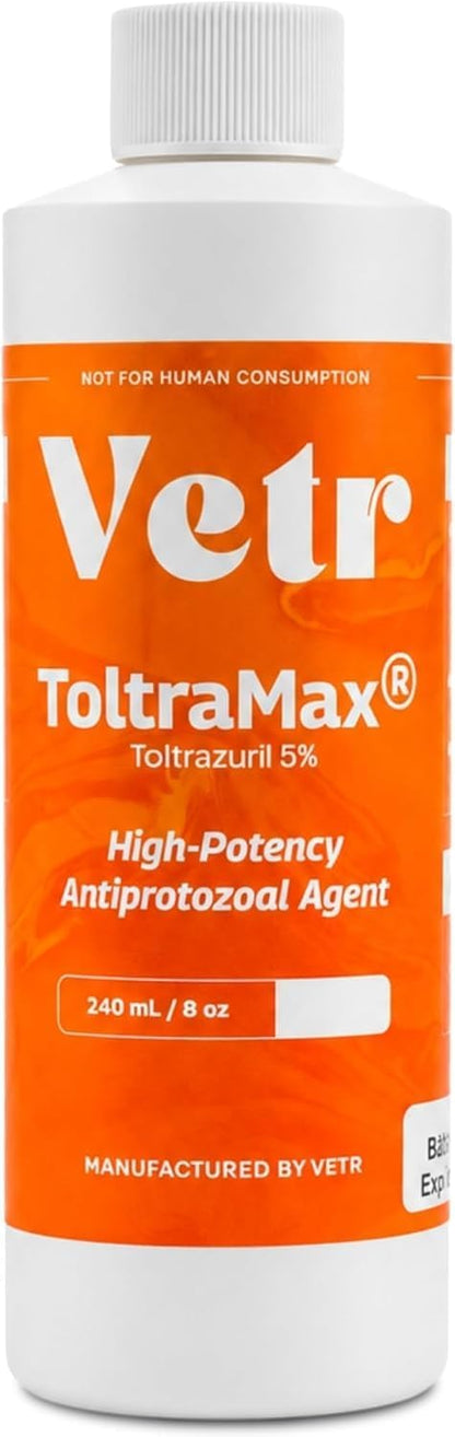 ToltraMax Toltrazuril 5.0% for Horses, Dogs, Cats, 240mL/8.1 Ounce, for Non-Food Chain Animals, Marshmallow Flavor