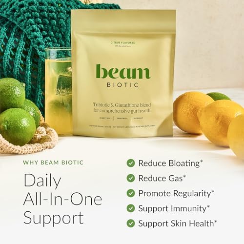 BEAM Biotic Bundle, Probiotics for Women – Gut Health & Digestive Health Powder with Pre, Pro & Postbiotics + Glutathione, Daily Probiotic Drink for Bloating Relief & Gut Balance