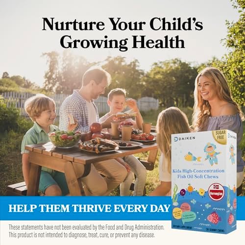 DAIKEN Bundle of Kids Fish Oil Omega-3 Gummies 300mg DHA/EPA w/Vitamin D3, Norwegian Sourced & Bitter Melon, Cinnamon & Chromium Vegetarian Capsules w/Zinc