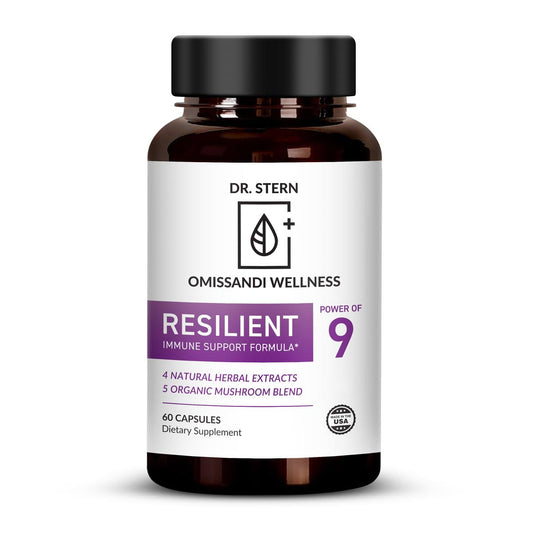 OMISSANDI-WELLNESS Resilient - Natural Immune System Support - Dr. Ian Stern Formulated - to boost your defenses - W/Organic Mushroom Blend, Echinacea, Astragalus & More - Vegan - Made in USA- 60 Caps Dr. Stern buy supplements Au