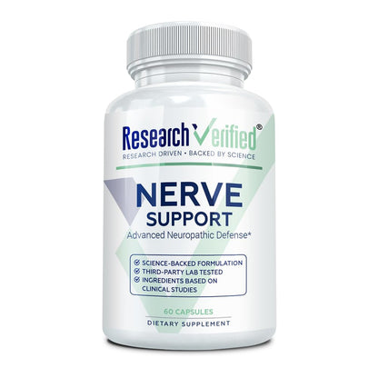 Research Verified Nerve Supplement - ALA, Magnesium, B Vitamins, Boswellia, Corydalis, BioPerine - Antioxidant & Nutritional Support - 60 Vegan Capsules - Pack of 3