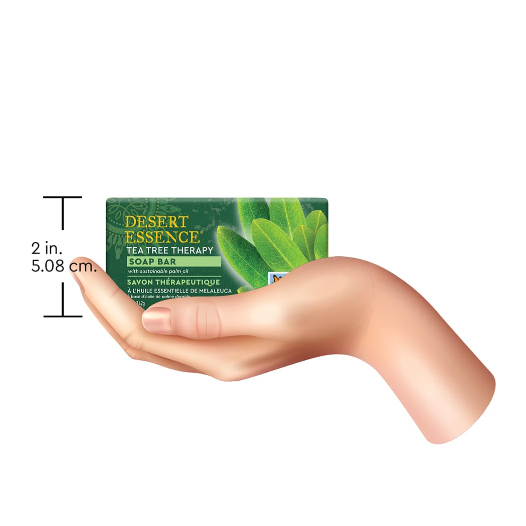 Desert Essence Tea Tree Therapy Soap Bar with Jojoba and Aloe, 5 oz