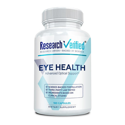 Research Verified Eye Health - Nourish and Protect Eyes and Vision, Support Healthy Retina, Improve Blood Supply to Eyes - Vitamins A, B, C, and E - 60 Capsules - Made in the USA