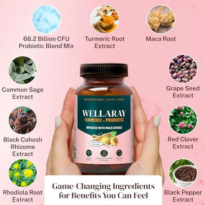 Menopause Daily Support (90 Capsules) + Lulutox Peach Herbal Tea 3-Pack (84 Servings) | Women’s Wellness Bundle for Daily Routine